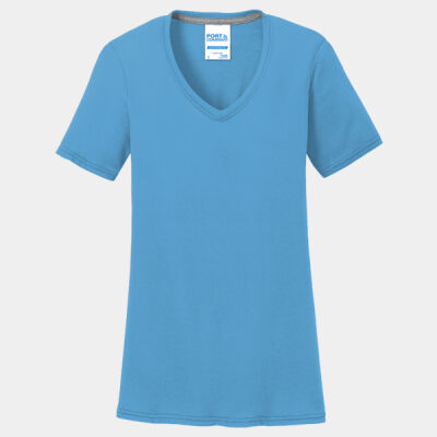 Ladies Essential Blended Performance V Neck T Shirt Thumbnail