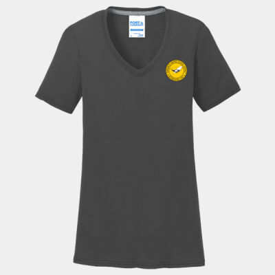 Ladies Essential Blended Performance V Neck 100% Cotton T-Shirt Thumbnail